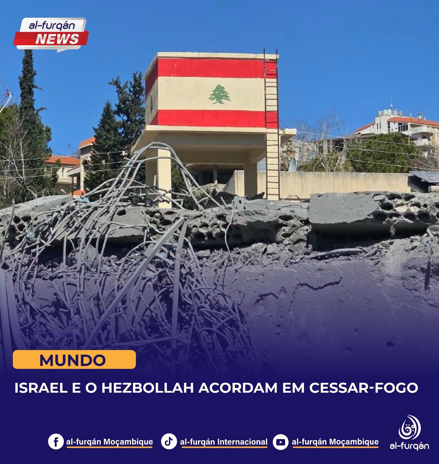 Israel e Hezbollah acordaram um cessar-fogo